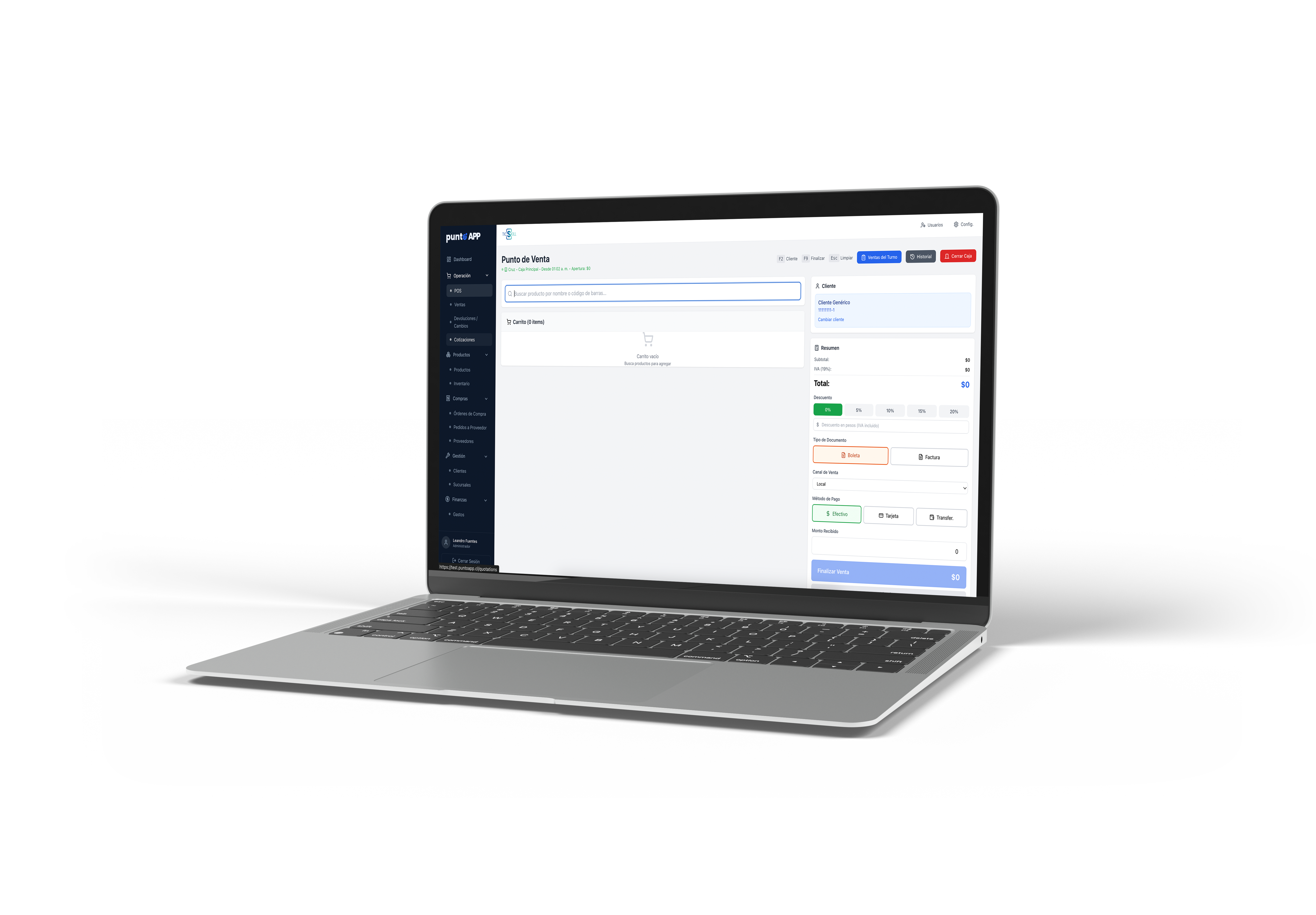 puntoApp en acción — módulo Punto de Venta